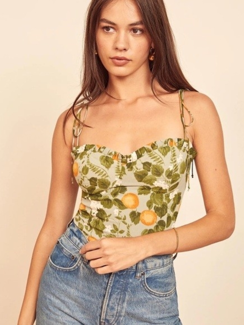 Reformation Novena Citrus Print Top US 4/6